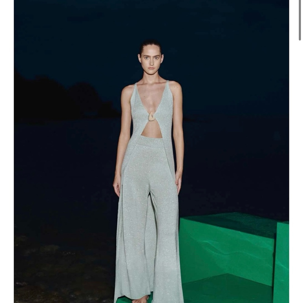 Baobab Collection Shimmering Silver Jumpsuit